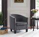 Tub Chair Faux Leather Or Fabric Armchair Occasional Accent Chair Wooden Legs