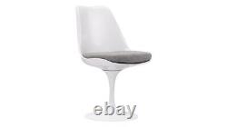 Tulip Dining Chair Grey Wool Swivel Home Lounge