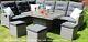 Tulla Reclining Corner Lounge/dining Set Height Adjust Table Withceramic Top
