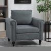 Upholstered Accent Chair For Living Room Vintage Armchair With Rolled Arms