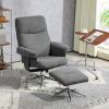 Upholstered Recliner Chair With Footstool With Adjustable Back