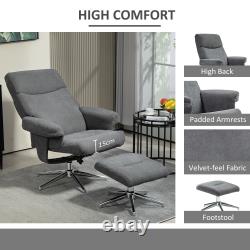 Upholstered Recliner Chair with Footstool with Adjustable Back