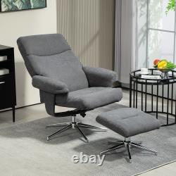 Upholstered Recliner Chair with Footstool with Adjustable Back