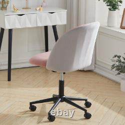 Velvet Cushioned Office Chair Patchwork Computer Desk Seat Gas Lift Swivel Base