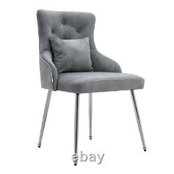 Velvet Dining Chairs Modern High Back Metal Legs with Cushion Office/Cafe/Hotel