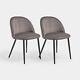 Velvet Dining Chairs Set Of 2 Grey Cushioned Living Room Furniture Set Ed