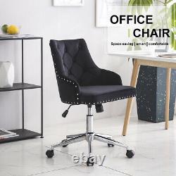 Velvet Home Office Chair Computer Desk Chair Swivel Ergonomic Adjustable Back UK