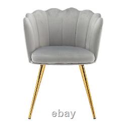 Velvet Upholstered Accent Chair Wing Back Armchair with Pilow & Metal Legs Grey