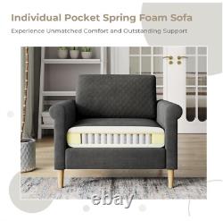 Vesgantti Fabric Accent Chair, Upholstered Armchair, Bilateral Pocket Storage