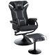 Vinsetto Video Game Chair Footrest Set Racing Style With Pedestal Base, Deep Grey