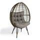 Vonhaus Rattan Egg Chair Hand Woven Wicker Cocoon Teardrop Outdoor Or Indoor