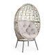 Vonhaus Rattan Egg Chair Hand Woven Wicker Cocoon Teardrop Outdoor Or Indoor