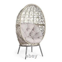 VonHaus Rattan Egg Chair Hand Woven Wicker Cocoon Teardrop Outdoor or Indoor