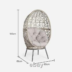 VonHaus Rattan Egg Chair Hand Woven Wicker Cocoon Teardrop Outdoor or Indoor