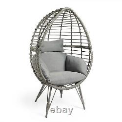 VonHaus Standing Egg Chair Cocoon with Frame & Removable Water-Resistant Cushions