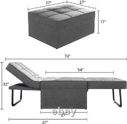 Vonanda Sofa Bed, Convertible Chair 4 in 1 Multi-Function Folding Dark Grey