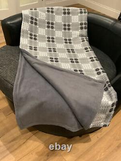 Welsh Tapestry Pattern Grey Fleece Lined Throw For Settee Chair Bed Camper Van