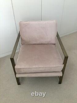 West Elm Dusky, Pinky-Grey Velvet Chair