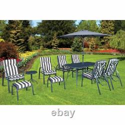 Windsor 11 Piece Table & Chairs Footstool Patio Garden BBQ Outdoor Furniture Set