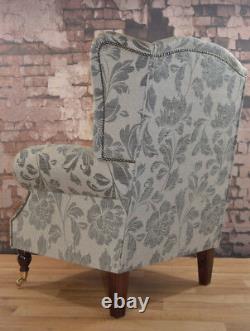 Wing Back Queen Anne Cottage Chair Prestbury Dove Grey Fabric + Cushion