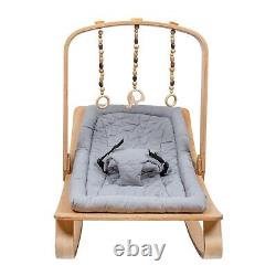 Wooden Baby Bouncer, 3 in 1, Baby Rocker/Gym/Cushion Handmade Chair