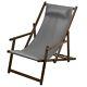 Wooden Deck Chair Armrest Garden Folding Cushion Pillow Weatherproof Patio Grey