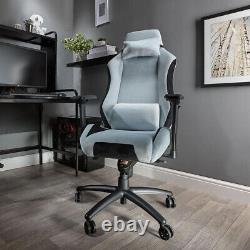 X Rocker Office Chair High Back Ergonomic PC Gaming Velvet Fabric Silver Grey