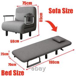 XL Double/Single Folding 5 Position Convertible Sleeper Armchair Chair Sofa Bed