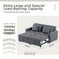 YODOLLA 2-Seater Sofa Bed Convertible Chair Double Sleeper 3-in-1 Pull Out Chair