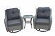 York Polyrattan Weave Conservatory Or Garden Duo Set- 2 Swivel Chairs & Table