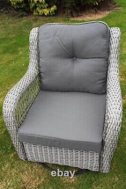 York Polyrattan Weave Conservatory or Garden Duo Set- 2 Swivel Chairs & Table
