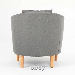 York Premium Fabric Tub Chair Armchair Dining Living Room Reception Dark Grey