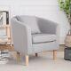 York Premium Fabric Tub Chair Armchair Dining Living Room Reception Light Grey