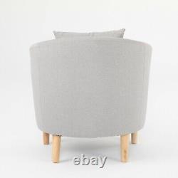 York Premium Fabric Tub Chair Armchair Dining Living Room Reception Light Grey