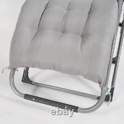 Zero Gravity Chair With Cushion Outdoor Summer Recliner Sun Lounger Padded Chair