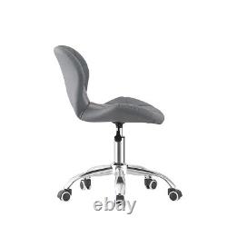 1/2PCS Chaise de bureau d'ordinateur rembourrée, jambes chromées, réglable en hauteur et pivotante