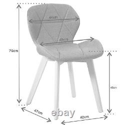 2x Salon Salle À Manger Diamant Motif Coussiné Chaise Designer Beech Legs
