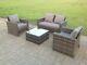 4 Places Grey Mixed Rattan Garden Furniture Sofa Set Chair Table Set Outdoor