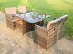 4 Places Rattan Cube Square Dining Table Chair Set Grey Mixed Patio Furniture