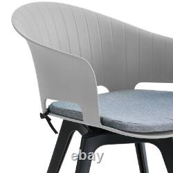 4 chaises de salle à manger avec siège en plastique/métal et pieds pour restaurant moderne.