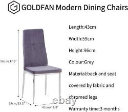 4 chaises en velours avec coussins de siège en flanelle pour cuisine