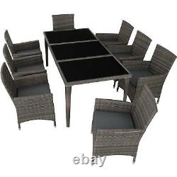 8 Seater Table En Aluminium Rattan Garden Chaises De Meubles Set Wicker D'extérieur Nouveau