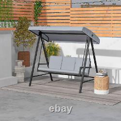 Balancelle de jardin 3 places Outsunny avec auvent ajustable et coussins, gris