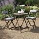 Bistro Set Grey Oiled Polding Garden Table And Chairs Fsc Durable Hardwood