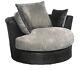 Black & Grey Sofa Corner Suite Tissu De Cordon + Look Cuir Moderne Gauche Droite 3&2