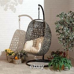 Brampton Cocoon Egg Chair Swing Wicker Rattan Garden Furniture Gris Ou Crème