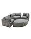 California Curved Sofa/day Bed Garden- 7-10 Personnes In High Demand Grey/natural