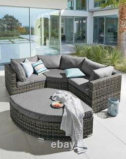 California Curved Sofa/day Bed Garden- 7-10 Personnes In High Demand Grey/natural