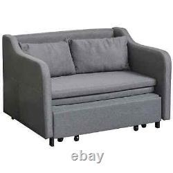 Canapé Moderne 2 Personnes Siège Convertible Lit Simple Lounge Chaise Coussin Flat Grey