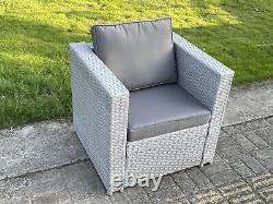 Canapé de jardin d'extérieur en rotin Fimous avec coussin d'assise et de dossier